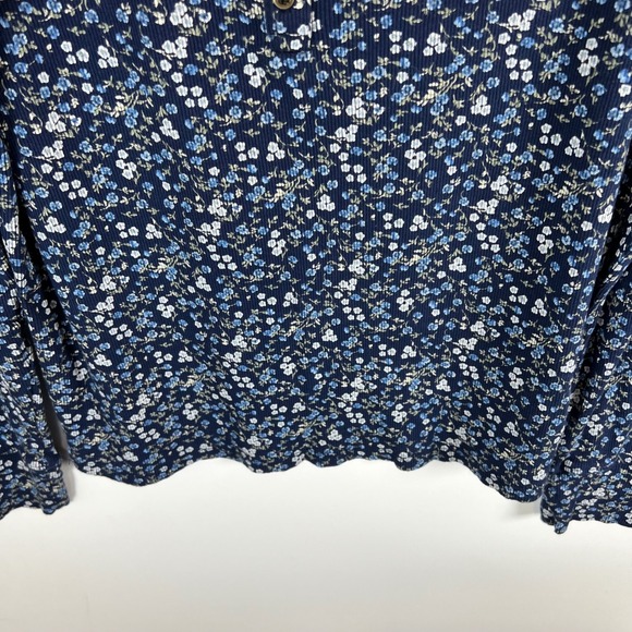 Lucky Brand Women's Floral Print Long Sleeve Henley Shirt Top women's size XL - Picture 3 of 7